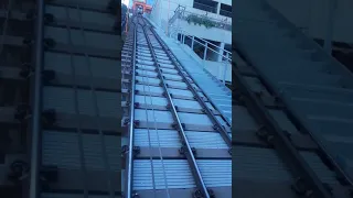 Going up the Angel's Flight in Downtown Los Angeles