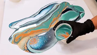 Sea Green Spectacular! - RIBBON SWIPE - Beautiful Lacing - Acrylic Pouring