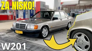 ROBIĘ FITMENT I OBNIŻAM SAMOCHÓD ZA 600 ZŁ | Mercedes W201 190E