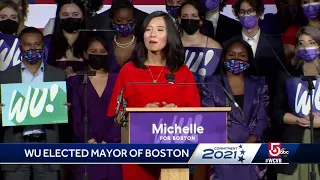 Michelle Wu claims victory in Boston