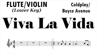 Viva La Vida Lower Key Flute Violin Sheet Music Backing Track Play Along Partitura