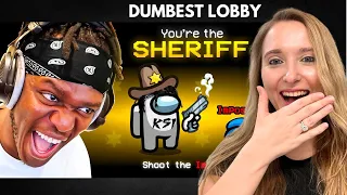 REACTING TO SIDEMEN AMONG US SHERIFF ROLE: The DUMBEST Lobby EVER