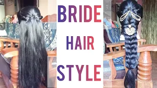 Best hairstyle for Engagement and reception (Dutch hairstyle) #bridehairstyle  @chaitrahash_0006