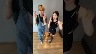 Lee know doing "TalkthatTalk" Challenge with Dahyun #shorts #straykids #leeknow #dahyun #twice