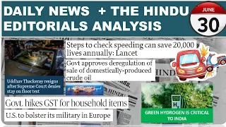 30th June 2022 - The Hindu Editorial Analysis+Daily Current Affairs/News Analysis by Harshit Dwivedi