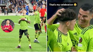 Garnacho do CR7 celebration after Cristiano Ronaldo assist?!!😂🤝🔴⚪