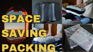 Rolling, Folding, Compression | BEST Way to Pack a Suitcase to Maximize Space | Space Bag and Cube