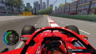 Kimi Raikkonen Onboard - Hotlap at Marina Bay, Singapore GP- Ferrari SF71H (F1 2018) [Assetto Corsa]