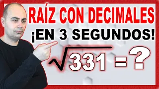 💥TÉCNICA Para Hacer Una RAÍZ CUADRADA INEXACTA En 3 SEGUNDOS Con Cálculo Mental💥MATH TRICKS