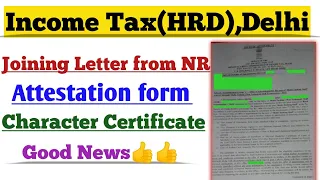 SSC MTS Income Tax Joining letter NR Region from Income Tax (HRD), Delhi