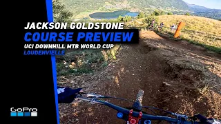 GoPro: Jackson Goldstone's Course Preview in LOUDENVIELLE | 2023 UCI Downhill MTB World Cup