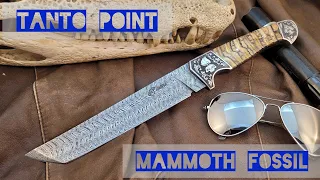 Tanto Point Knife With Mammoth Fossil Handle