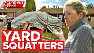 Woman turns neighbour’s front lawn into campsite | A Current Affair