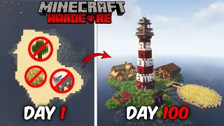 I Survived 100 Days On a DESERT ISLAND in Minecraft Hardcore