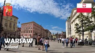 Warsaw, Poland. Walk at the historic center (Krakowskie Przedmieście). 4K