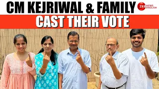 Delhi Chief Minister Arvind Kejriwal, His Family Cast Vote At Civil Lines Polling Booth