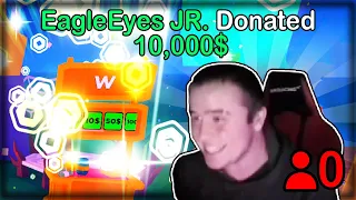 Donating 10K ROBUX To Streamers with 0 Viewers in Pls Donate!