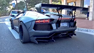 Liberty Walk Lamborghini Aventador w/ Akrapovic! Start up, Revs, Accelerations!