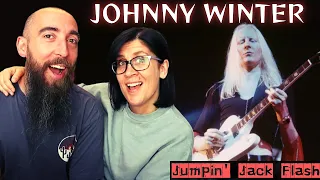 JOHNNY WINTER - Jumpin' Jack Flash (REACTION) with my wife