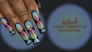 Open Discussion: Aura freestyle nails | Airbrush nail art | Acrylic application & more!