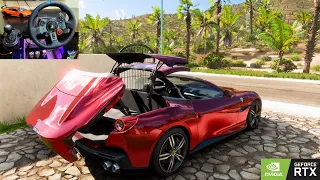 Ferrari Portofino - Forza Horizon 5 - Logitech G29 + Shifter Gameplay - 4k Max Raytracing