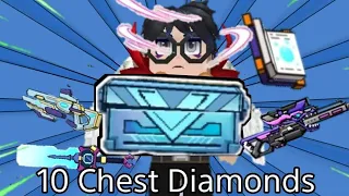 Opening 10 Diamond Chest in Build and Shoot :0 || BlockMan Go