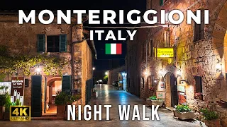 MONTERIGGIONI, ITALY 4K 🇮🇹 NIGHT WALK 2023 (4K HDR 60fps | DJI Pocket 3) [Subtitles]