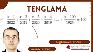 chiroyli (murakkab) tenglama, abiturent, attestatsiya, milliy sertifikat, olimpiada uchun qushimcha