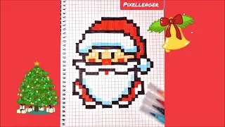 Санта Клаус Как рисовать по клеточкам Простые рисунки Новый Год How to Draw Pixel Art Santa Claus
