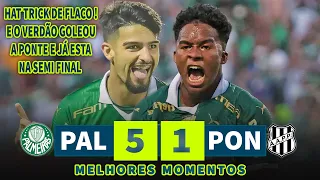 HAT TRICK DE FLACO LOPEZ ! Palmeiras 5 x 1 Ponte Preta - Melhores Momentos I Paulistão 2024