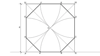 How to draw a regular octagon knowing the distance of its parallel sides