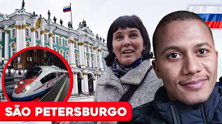 Viagem de trem Moscou - São Petersburgo, Museu Hermitage com guia russa e angolanos em Peter #6