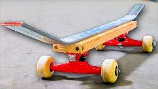 KICKFLIP THE SHARP STEEL BAR SKATEBOARD! YOU MAKE IT WE SKATE IT