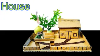 How to Make a House Out of Cardboard | DIY Cardboard House 😱😱 school project home