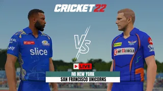 🔴Live: MI New York vs San Francisco Unicorns Cricket 22 | MINY vs SFU live | Cricket 22
