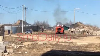 Пожар на стройплощадке в Смоленске