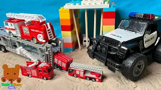 Police Car Takes Bad Cars into a Jail! Fire Trucks Help Police Car & More Stories 【Kuma's Bear Kids】