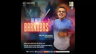 English Service Live | WE NEED BARNABAS | Rev. Zechariah Vasudevan | GCF Ministries