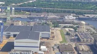 Flying over Philadelphia Navy yard. Explore our nation's first capital with you name it tours