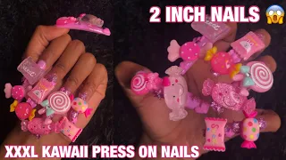 XXXL Extreme Kawaii Nails | 2 Inch Nails | DIY Press On Nails | DIY 3D Nail Art| AliExpress Gel Tips