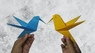 Easy origami humming bird / easy paper bird tutorial / origami paper bird / cute & easy paper bird