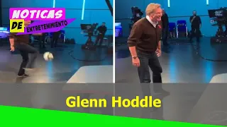 Glenn Hoddle plays teqball and receives 61st birthday cake before falling ill at BT Sport studio