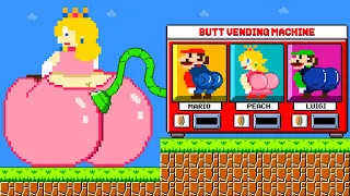 Super Mario and Peach Choosing the IDEAL BUTT from the Vending Machine #3 | Game Animation