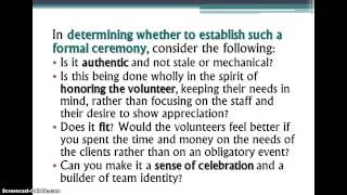 Retaining and Recognizing Volunteers