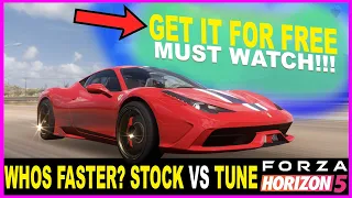 Forza Horizon 5 Ferrari 458 Speciale 2013 How to Get & Unlock Stock Sound VS Tune Top Speed DragRace