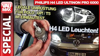 Legale H4-LED-Umrüst-Lampen im Test & Einbau - Philips H4-LED Ultinon Pro 6000 für VW Polo up! T5