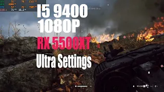 Intel I5 9400 | RX 5500XT | Ultra Settings | 1080P | 10 Games Tested |