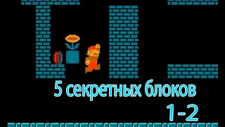 5 секретных блоков на уровне 1-2 + 2 бонуса! | Super Mario Bros.