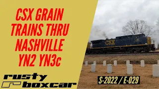 CSX Grain Trains Through Nashville National Cemetery YN2 YN3c