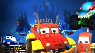 Monster Truck Dan in Monster Island : Vehicle Cartoon Videos For Babies